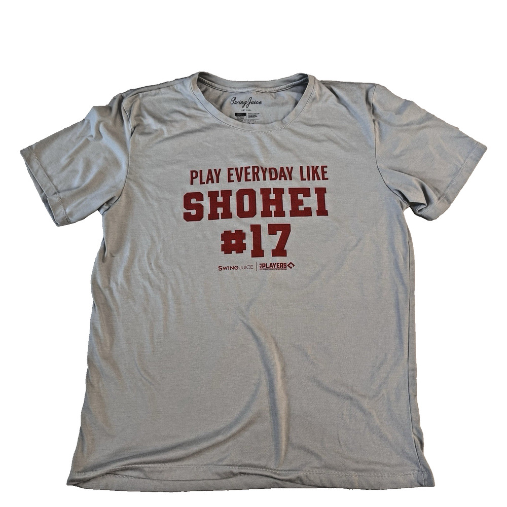 Shohei Ohtani Gray Swing Juice Baseball Mens T-Shirt Size Large EUC